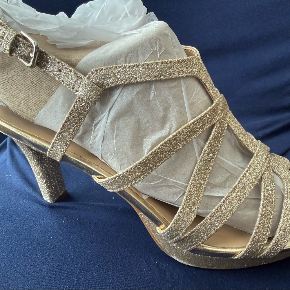 Naturalizer Baylor Gold Strappy Women's Heels